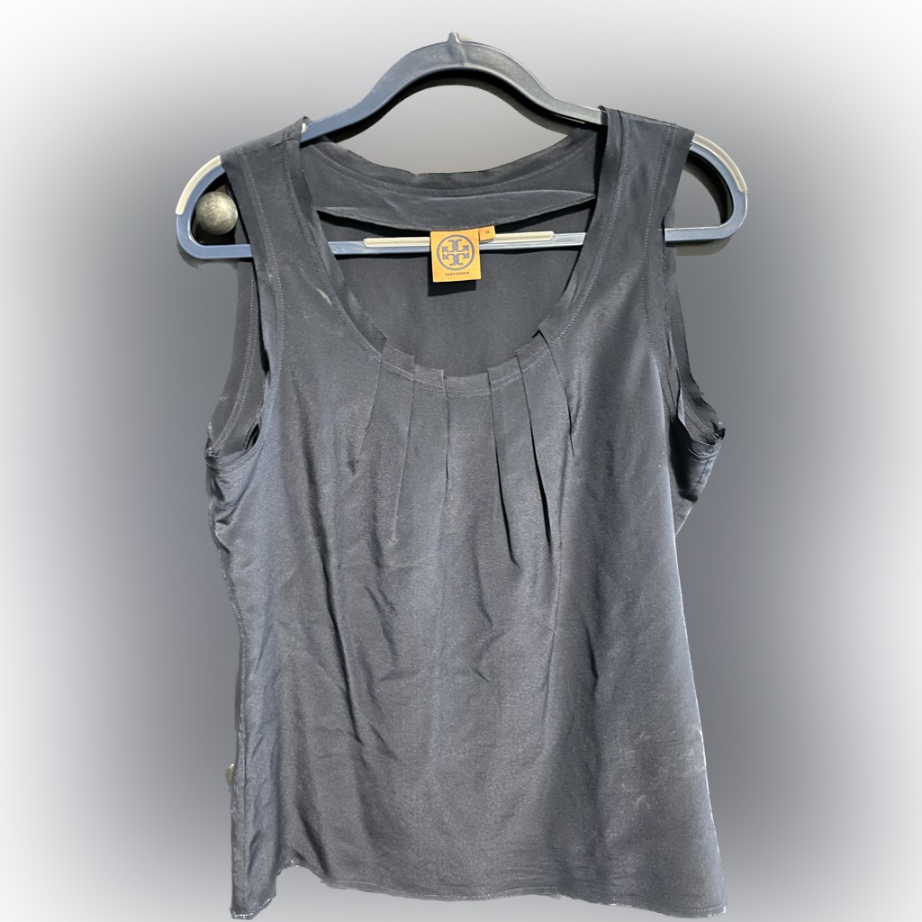 Gray Tory Burch Tank Top With Pleats